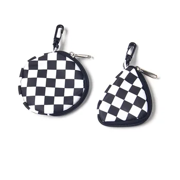 Новый модный трехмерный бело-черный шахматный кошелек для монет с брелоком, милая мини-сумка для монет, сумка для смены ключей, сумка для наушников.