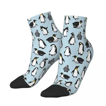 Милый Пингвин Разноцветная стая Птиц Носки до щиколотки с животными Мужские Женские Весенние чулки Harajuku