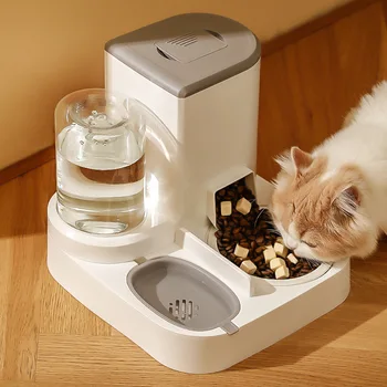 Автоматическая кормушка для кошек Поилка для собак Кошачья миска 2-в-1 Дозатор воды Кошачья миска Товары для домашних животных