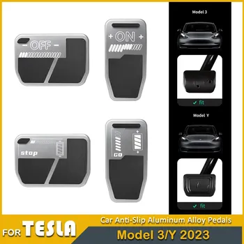 2023 Автомобильные Педали Для Tesla Модель 3 Модель Y 2022 2023 Противоскользящий Алюминиевый Сплав Акселератор Педаль Газа Тормоза Накладка Аксессуары