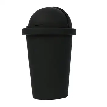 Автомобильный мусорный бак Мини-бак для мусора Мини-автомобильные аксессуары с крышкой, Небольшие аксессуары для хранения и организации, Черный / серый