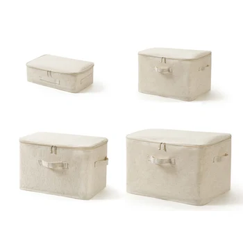 Ящики для хранения с застежкой-молнией, ящики для хранения, кубики для хранения в вашем шкафу, корзины для домашних кубиков из хлопчатобумажной льняной ткани