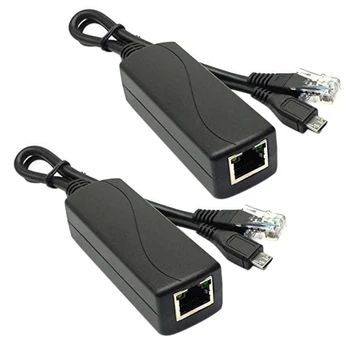 2X Разветвитель POE Micro-USB от 48 В до 5 В 2A / 3A Источник питания Mini USB национального стандарта для зарядки смартфона