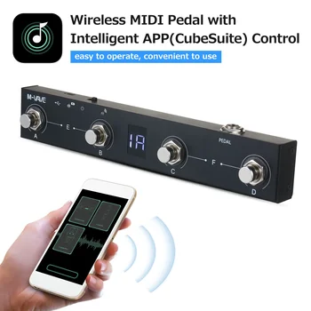 MIDI-контроллер M-VAVE Chocolate BT Перезаряжаемый, 4 кнопки, педаль MIDI-контроллера, управление приложением с беспроводной системой передачи данных