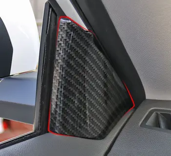 2шт 2017 2018 Для Renault Koleos Интерьер автомобиля Передняя стойка Динамик рупорная рамка Отделка ABS Углеродное волокно Аксессуары для стайлинга автомобилей