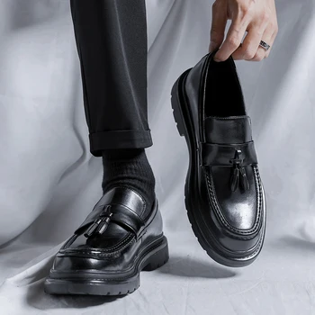 Итальянские модельные кожаные туфли кожаные туфли lefse мужская официальная обувь мужская офисная 2023 вечерние роскошные оксфордские туфли из лакированной кожи