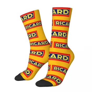 Зимние носки унисекс с винтажным логотипом Ricard, Походные носки Ricards Happy Socks в уличном стиле Crazy Sock
