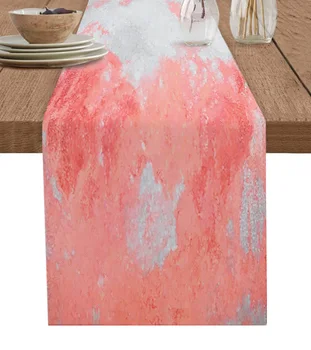 Пестрая Акварельная Картина маслом Розовая Настольная Дорожка Украшение домашнего декора Украшение обеденного стола Декор стола