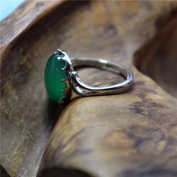 Простое кольцо с зеленым агатом Liemjee, модные украшения для вечеринок в стиле панк, украшение Namour Charm, подарок на все сезоны.