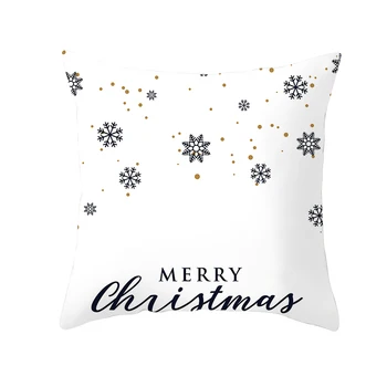 Белая Рождественская наволочка, милый чехол с изображением лося Санта-Клауса, Зимние декоративные чехлы в виде снежинок   