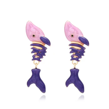 2023 Модные Новые фиолетовые серьги в виде морского конька для женщин, роскошный дизайн, Металлические серьги со стразами, Ювелирные изделия, подарки