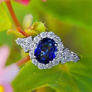 Новое элегантное кольцо Viintage в стиле бохо с темно-синим камнем В оправе, любимые аксессуары дам, Летний подарок подруге
