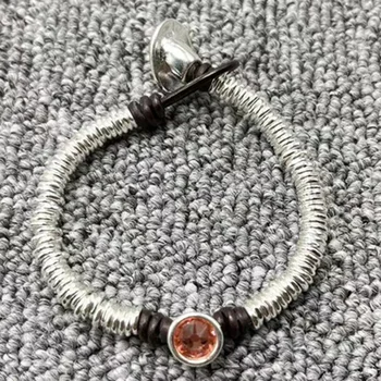 Европейский и американский модный браслет из серебра 925 пробы с гальваническим покрытием из розового хрусталя, нишевый ювелирный подарок