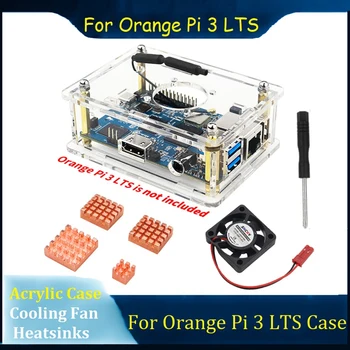 1 комплект для акрилового корпуса Orange Pi 3 LTS Отвертка радиатора, вентилятор охлаждения, акриловый корпус