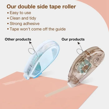Двусторонний скотч-ролик - 8 упаковок клейкой ленты для вырезок, направляющий ролик (8 мм X 210 футов) Прочный, легко устанавливается, прост в использовании