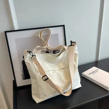 2024 Новая весенняя модная нейлоновая сумка, женская простая однотонная сумка, женская сумка, студенческие сумки через плечо, сумки