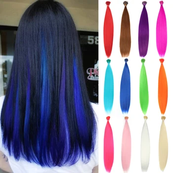 Синтетическая краска для волос, Радужное наращивание искусственных волос, цветной Канекалон I-tip Keratin Fusion для наращивания волос, пряди кусочков волос