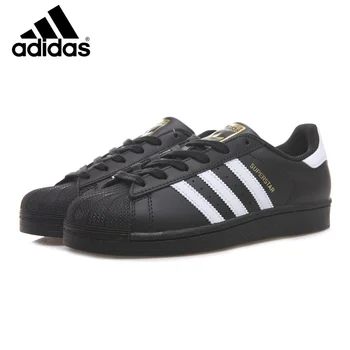 Спортивная обувь Adidas Superstar Мужская и женская обувь Clover Black Gold Label Shell Head Спортивная обувь для пары кроссовки