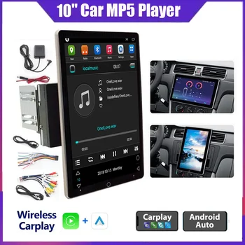 10-дюймовый Двойной Автомобильный Радиоприемник 2 Din Android Carplay GPS Навигация Автоматический Поворотный Мультимедийный плеер Стерео Универсальное Головное Устройство
