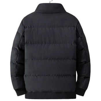 Мужская зимняя теплая повседневная куртка Простой стиль Ветрозащитный топ с воротником стойкой для подарка другу Семье соседям
