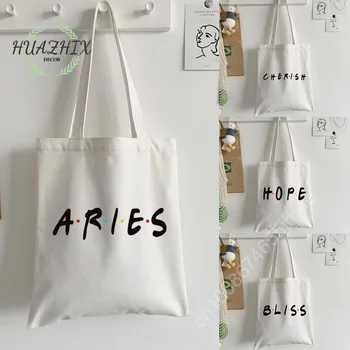 Женская холщовая сумка Mood Words, экологичные женские сумки через плечо, Harajuke, Большая емкость, белый холст, Высококачественные предметы первой необходимости