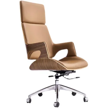 Кресло для босса с высокой спинкой, рабочее кресло, компьютерное кресло для переговоров из массива дерева, подъемное офисное кресло
