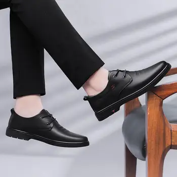 Натуральная кожа Дышащая деловая официальная одежда Внутренняя Кожаная обувь, увеличивающая рост, британская обувь для жениха, увеличивающая рост