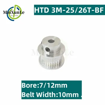 HTD 3M BF-тип 25/26 зубчатого шкива ГРМ С шагом 3 мм, апертурой 7/12 мм, шириной захвата 10 мм