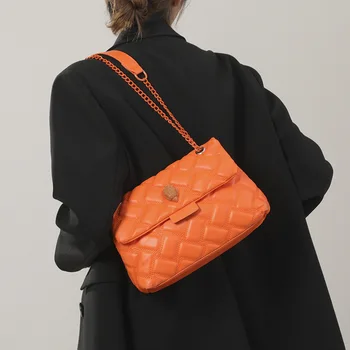 Новое поступление, стеганая Женская сумка с орлиным металлом, высококачественная вышивка, женская сумка через плечо из искусственной кожи, Модный роскошный дизайн