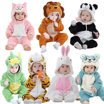 Детские комбинезоны-пижамы с животными, Тигром, Львом, Единорогом, котом, детские комбинезоны, мультяшные костюмы на Хэллоуин для девочек, мальчиков и малышей, детская одежда