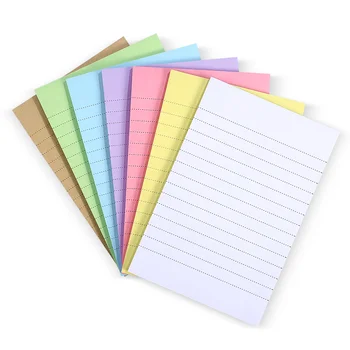 Блокноты с самоклеющимися записными книжками, бумажные наклейки для заметок ярких цветов, блокноты в поперечную полоску.