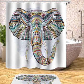 Изготовленные на заказ занавески для душа с 3D-принтом в виде слона наилучшего качества