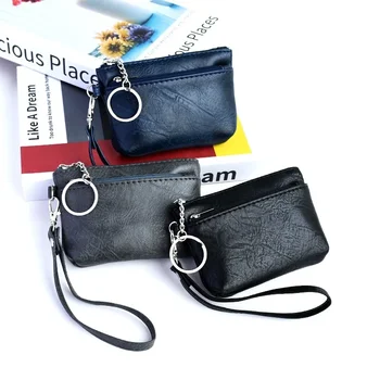 Трансграничный масляно-восковой мягкий женский мини-кошелек для монет, вмещающий небольшую сумку для ключей, портативную простую сумку для карт, сумку для монет