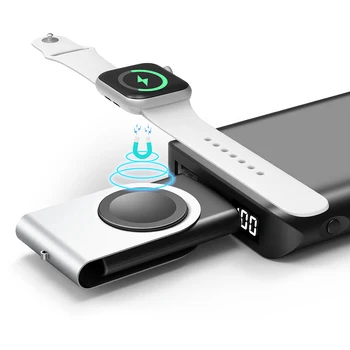 Беспроводное зарядное Устройство для AirPods Pro 2 Беспроводных Зарядных Устройства iWatch Mini Powerbank Станция Быстрой Зарядки для Apple /Samsung Galaxy Watch
