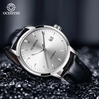 Мужские часы OCHSTIN с автоматическим механическим календарем даты, классический дизайн, минималистичная мода, мужская деловая одежда, аналоговые наручные часы