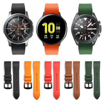 Ремешок из фторкаучука для Samsung Galaxy Watch 3 45мм 41мм Браслет Активный 2 44мм 40мм ремешки для часов