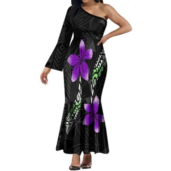 Женское платье с высокой талией, дизайн полинезийского племени, элегантное платье-русалка, платье с рыбьим хвостом, бесплатная доставка