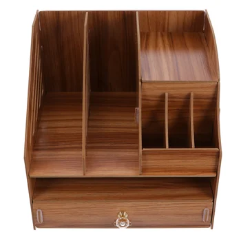 Деревянный ящик для хранения, органайзер для письменного стола в деревенском стиле, органайзер для макияжа и ящик для хранения в ванной