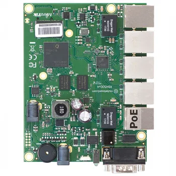 MikroTik RB450Gx4 ROS 4-ядерный процессор с частотой 716 МГц, 1 ГБ оперативной памяти, 5xGigabit Ethernet, PoE-выход через порт № 5, RouterOS L5