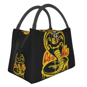 Изготовленные на заказ сумки для ланча Cobra Kai в стиле Ретро, женские ланч-боксы-охладители с теплоизоляцией для офисных поездок