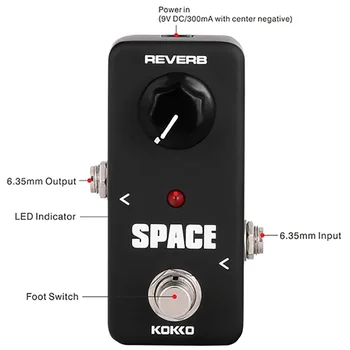 Kokko Space Электрогитарные эффекты Peda Мини-педаль для электрогитары, партии для бас-гитары, аксессуары с насыщенным эффектом реверберации