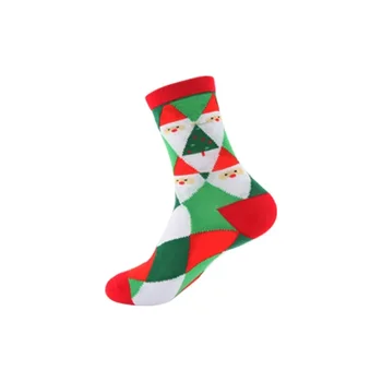 Новые осенние мужские и женские носки с перекрестной каймой, рождественские носки с изображением лося Санта-Клауса, носки средней длины Tide