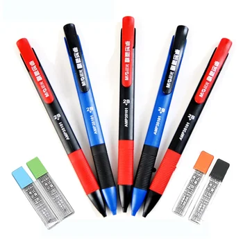 Механический карандаш с квадратным граффити 5шт, 2B, автоматический карандаш для рисования, 4 заправки карандашей для школьных и офисных канцелярских принадлежностей