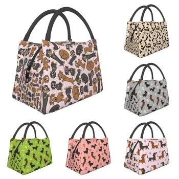 Изготовленные на заказ сумки для ланча Cute Dachshund Cuties Женские Ланч-боксы с теплой изоляцией Cooler для поездок в офис