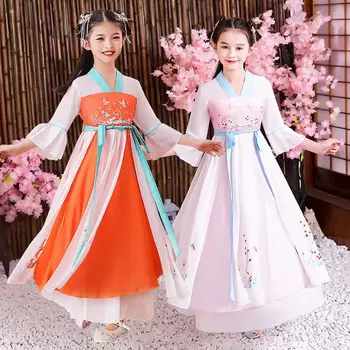 Древнекитайский костюм для детей, платье Семи фей Ханьфу, одежда для народных танцев, традиционное китайское платье для девочек