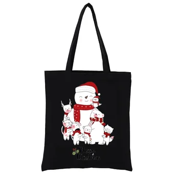 Холщовая сумка для покупок С Рождеством, Снеговик, Милые животные, Эко-сумка, сумки-тоут, эстетичные женские сумки, Повседневная сумка для покупок