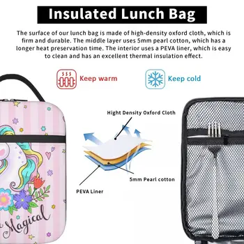 Милый подарок для дочери, волшебная Радужная девочка-единорог, термоизолированная сумка для ланча, школьный холодильник для Бенто, термос-ланч-бокс для детей