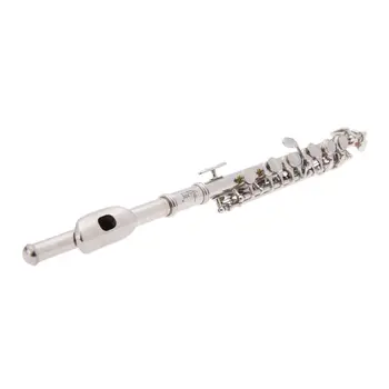 Посеребренный C-образный мельхиоровый флейта половинного размера с латунной трубкой с мягким корпусом