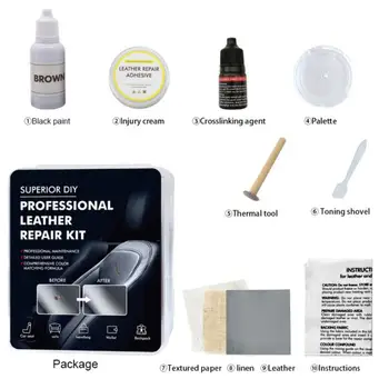 Набор инструментов для ремонта цветной кожи от 1 до 10 шт. Для ремонта ожогов кожи, царапин, истирания, старения и трещин Крем для ремонта кожи