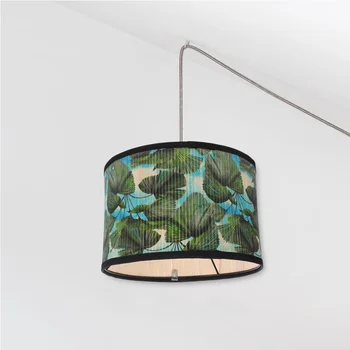 Бамбуковый абажур с рисунком листьев, крышка для лампы, барабанный абажур, Аксессуары для лампы
